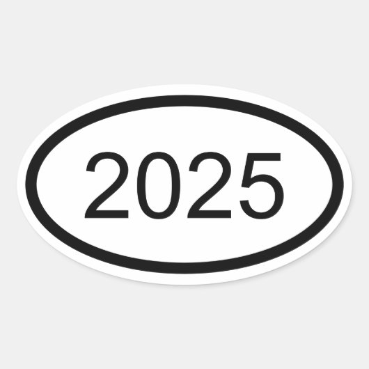 Creëer uw eigen jaar euro stijl ovale sticker (Voorkant)