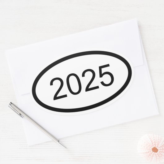 Creëer uw eigen jaar euro stijl ovale sticker (Envelop)