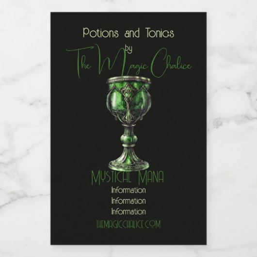 Creëer Uw eigen Jade Green Chalice Voedselcontainer Etiket (Enkel label)