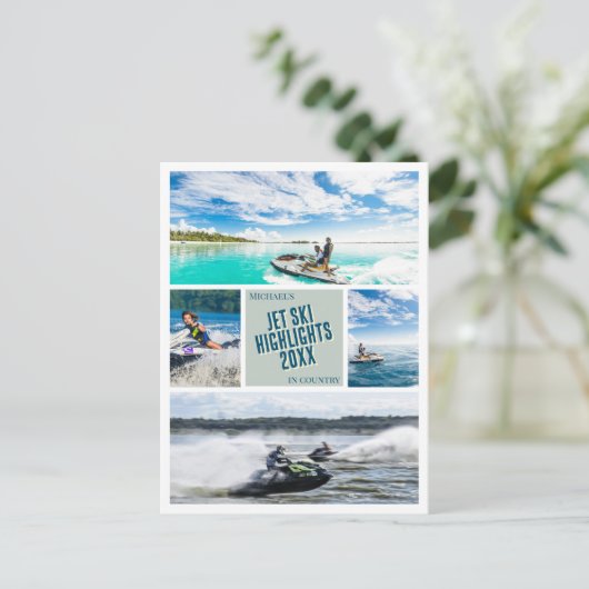 Creëer uw eigen jet ski foto Briefkaart (Staand voorkant)