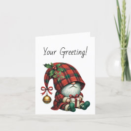 Creëer Uw eigen Jingle Christmas Plaid Gnome Feestdagen Kaart