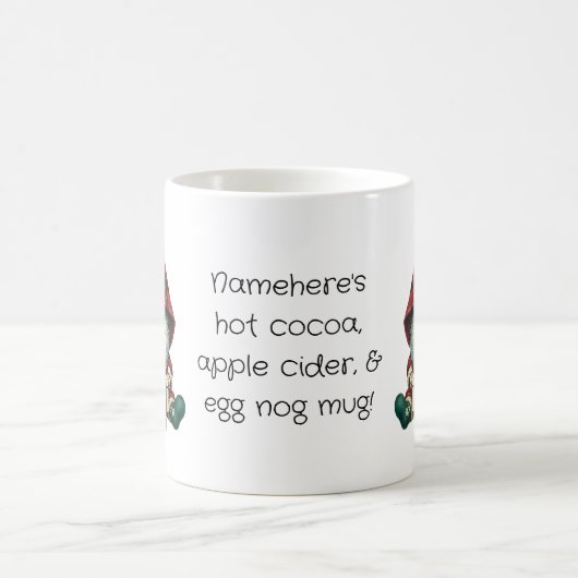 Creëer Uw eigen Jingle Christmas Plaid Gnome Magische Mok (Center)