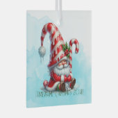 Creëer Uw eigen Jolly Peppermint Christmas Gnome Glas Ornament (Voorkant Rechts)