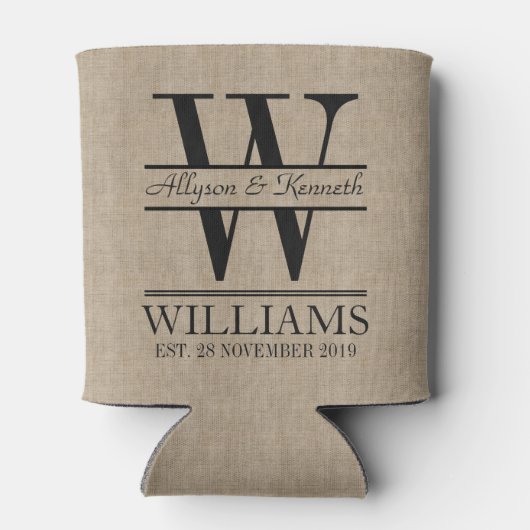 Creëer Uw eigen Jubileum Burlap Blikjeskoeler (Achterkant)
