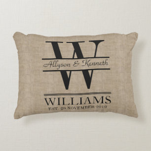 Creëer Uw eigen Jubileum Burlap Decoratief Kussen