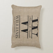 Creëer Uw eigen Jubileum Burlap Decoratief Kussen (Achterkant (Verticaal))