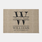 Creëer Uw eigen Jubileum Burlap Deurmat (Voorkant)