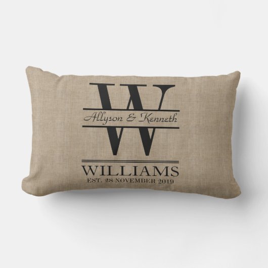 Creëer Uw eigen Jubileum Burlap Kussen (Voorkant)