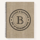 Creëer Uw eigen Jubileum Burlap Notitieboek (Voorkant)