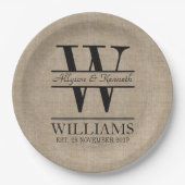 Creëer Uw eigen Jubileum Burlap Papieren Bordje (Voorkant)