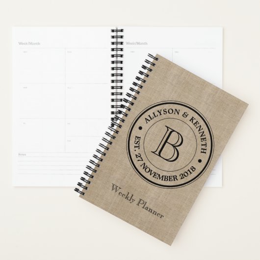 Creëer Uw eigen Jubileum Burlap Planner (Display)