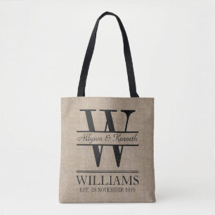 Creëer Uw eigen Jubileum Burlap Tote Bag