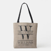 Creëer Uw eigen Jubileum Burlap Tote Bag (Achterkant)