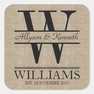 Creëer Uw eigen Jubileum Burlap Vierkante Sticker