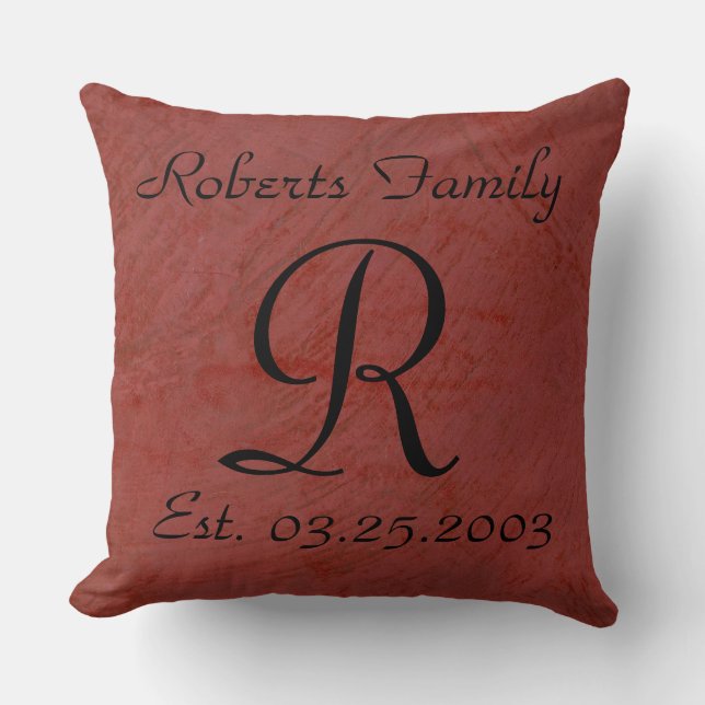 Creëer Uw eigen Jubileum van rood kunstleder Kussen (Voorkant)