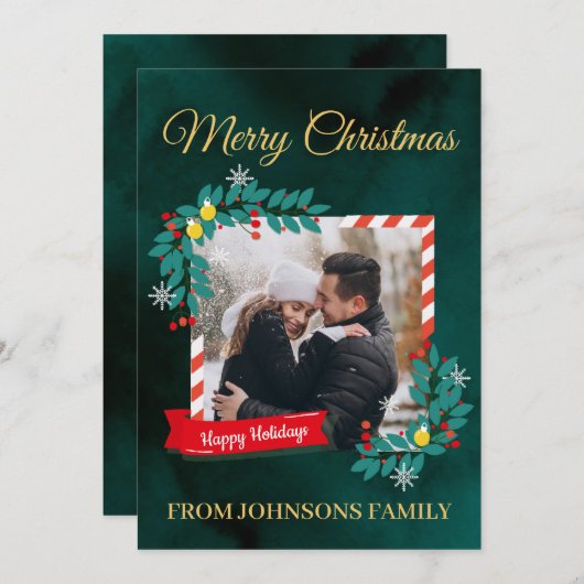 Creëer Uw eigen Kaart voor aangepaste kerstfoto's (Voorkant / Achterkant)