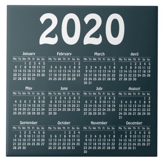 Creëer uw eigen kalender voor 2020 tegeltje (Voorkant)