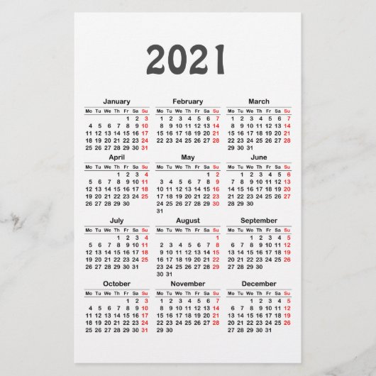 Creëer uw eigen kalender voor 2021 flyer (Voorkant)