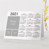 Creëer uw eigen kalender voor 2021 kaart (Gele Bloem)