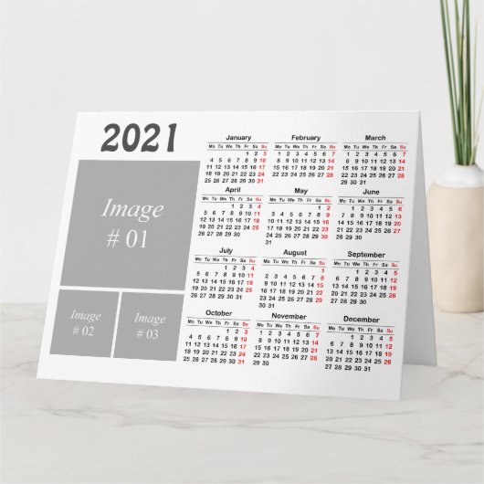 Creëer uw eigen kalender voor 2021 kaart (Voorkant)