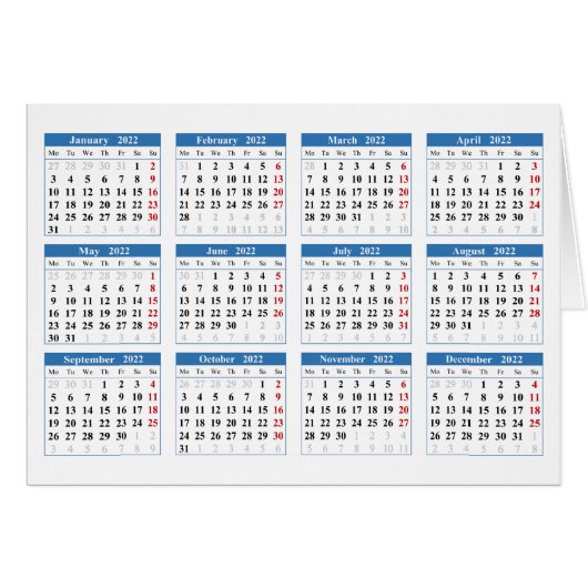 Creëer uw eigen kalender voor 2022 (Voorkant Horizontaal)