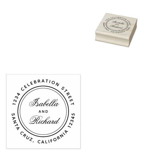 Creëer Uw eigen kalligrafie bruiloft retour adres Rubberstempel (Gestempeld)