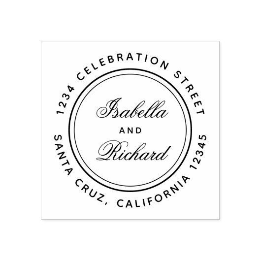 Creëer Uw eigen kalligrafie bruiloft retour adres Rubberstempel (Afrduk)