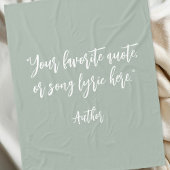 Creëer uw eigen kalligrafie citaat fleece deken