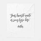 Creëer uw eigen kalligrafie citaat fleece deken (Voorkant)