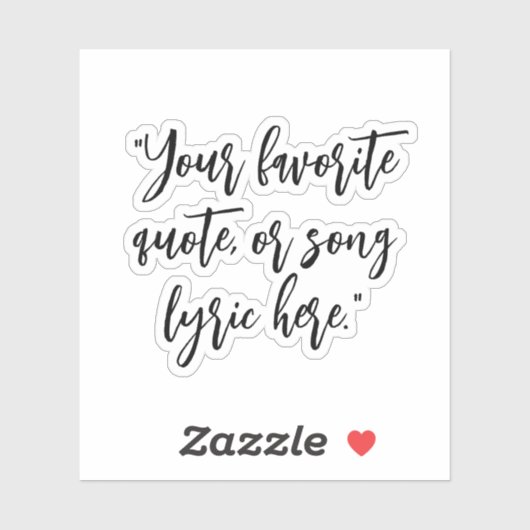 Creëer uw eigen kalligrafie citaat sticker (Vel)