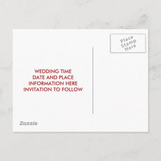 Creëer uw eigen kalm bewaren en de datum opslaan aankondigingskaart (Achterkant)