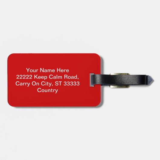 Creëer uw eigen kalm bewaren en op maat uitvoeren bagagelabel (Achterkant horizontaal)