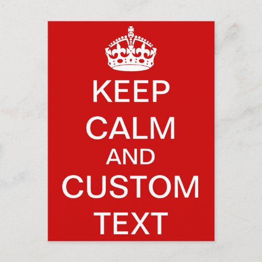 Creëer uw eigen kalm bewaren en op maat uitvoeren briefkaart (Voorkant)