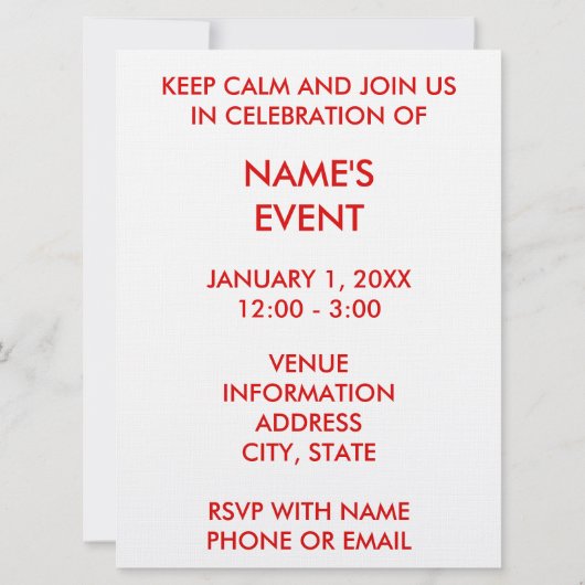 Creëer Uw eigen kalm en Jouw tekst houden Kaart (Achterkant)