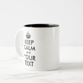 Creëer Uw eigen kalm en Jouw tekst houden Tweekleurige Koffiemok (Voorkant links)