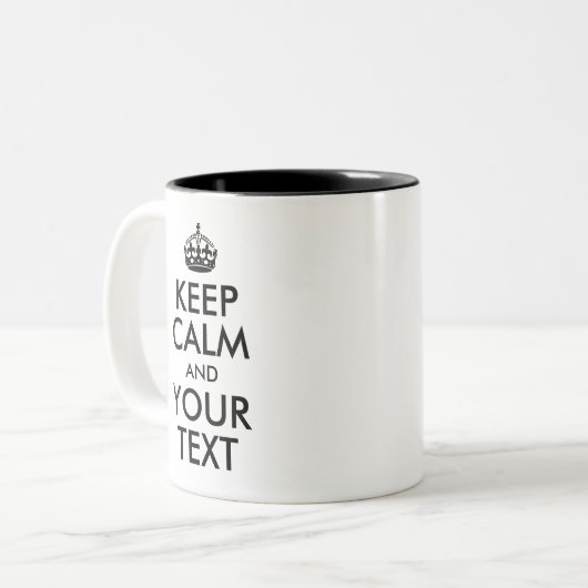 Creëer Uw eigen kalm en Jouw tekst houden Tweekleurige Koffiemok (Voorkant links)