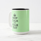 Creëer Uw eigen kalm en Jouw tekst houden Tweekleurige Koffiemok (Voorkant links)