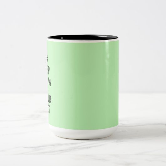 Creëer Uw eigen kalm en Jouw tekst houden Tweekleurige Koffiemok (Center)