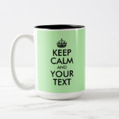 Creëer Uw eigen kalm en Jouw tekst houden Tweekleurige Koffiemok (Links)