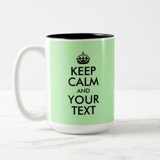 Creëer Uw eigen kalm en Jouw tekst houden Tweekleurige Koffiemok (Links)