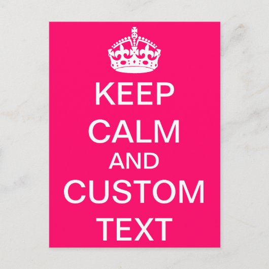 Creëer uw eigen kalm houden en aangepaste roze aan briefkaart (Voorkant)