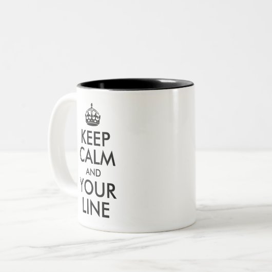 Creëer Uw eigen kalm houden en uw lijn Tweekleurige Koffiemok (Voorkant links)