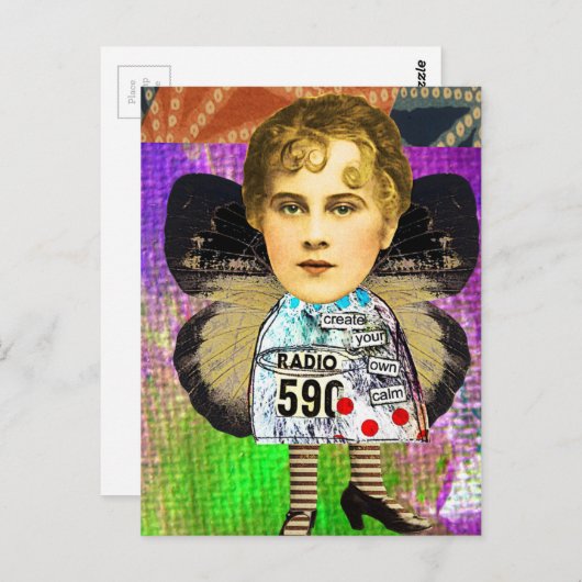 Creëer Uw eigen kalm Zetti Collage Briefkaart (Voorkant / Achterkant)