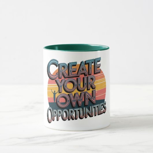 "Creëer uw eigen kansen" Inspirerend Mok (Midden)