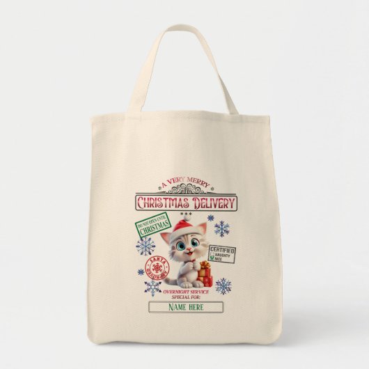 Creëer uw eigen Kat kerstcadeau zak Tote Bag (Voorkant)