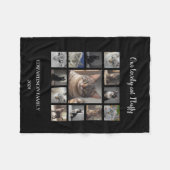 Creëer uw eigen kattenfotocollage monogram naam fleece deken (Voorkant (Horizontaal))