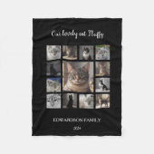 Creëer uw eigen kattenfotocollage monogram naam fleece deken (Voorkant)