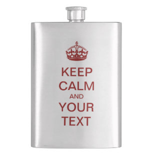 Creëer uw eigen "KEEP CALM"-kolf! (donkerrood) Flacon