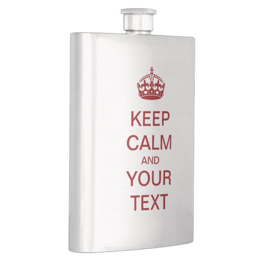 Creëer uw eigen "KEEP CALM"-kolf! (donkerrood) Flacon (Rechts)