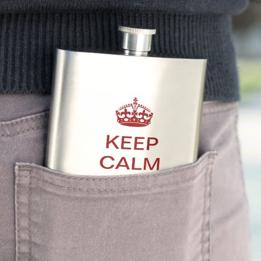 Creëer uw eigen "KEEP CALM"-kolf! (donkerrood) Flacon (Voorbeeld)